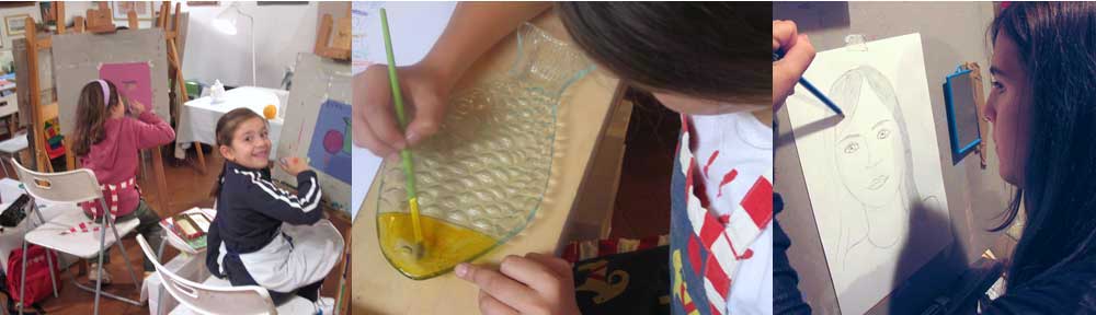 Banner corsi di pittura per bambini a Firenze - tecniche artistiche