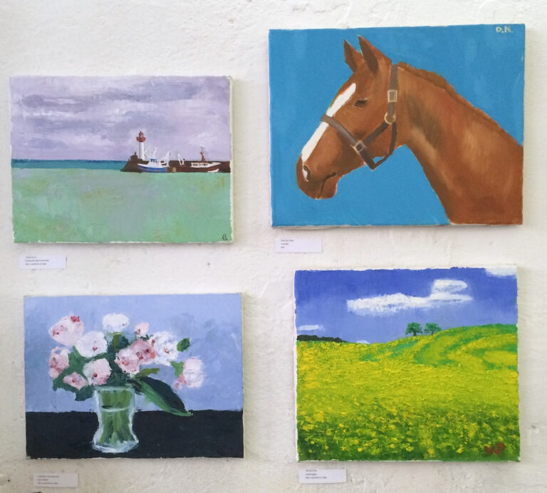 quadri ad olio dipinti da giovani allievi del corso di pittura per bambini a Firenze